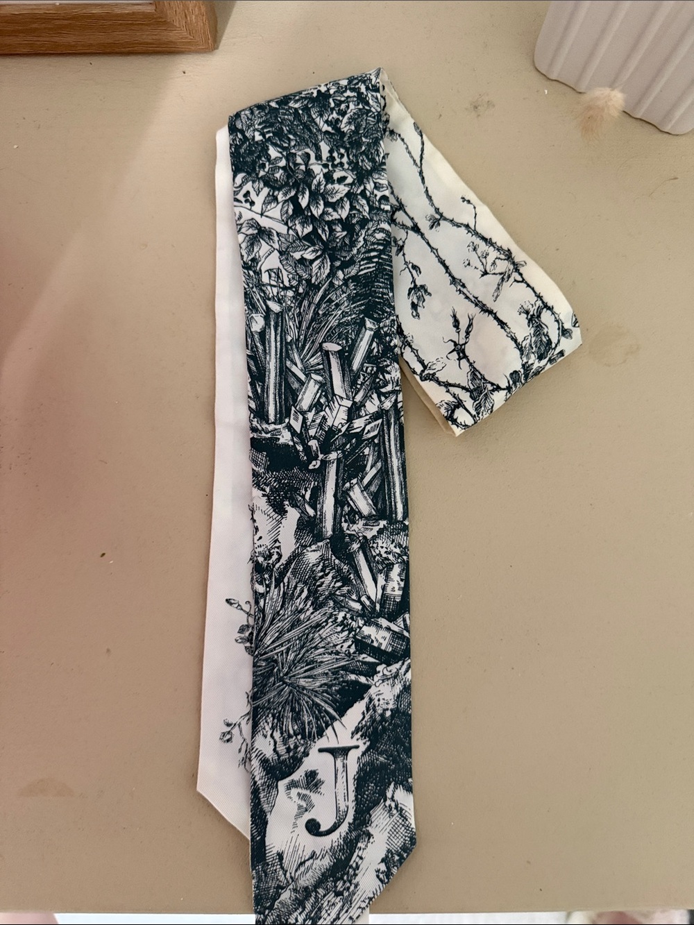Dior Dark Green + Cream Scarf